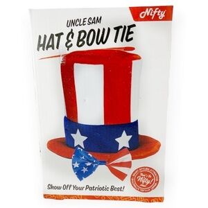 Uncle Sam Top Hat and Bow Tie Set Patriotic 4Th of July Flag Apparel Unisex